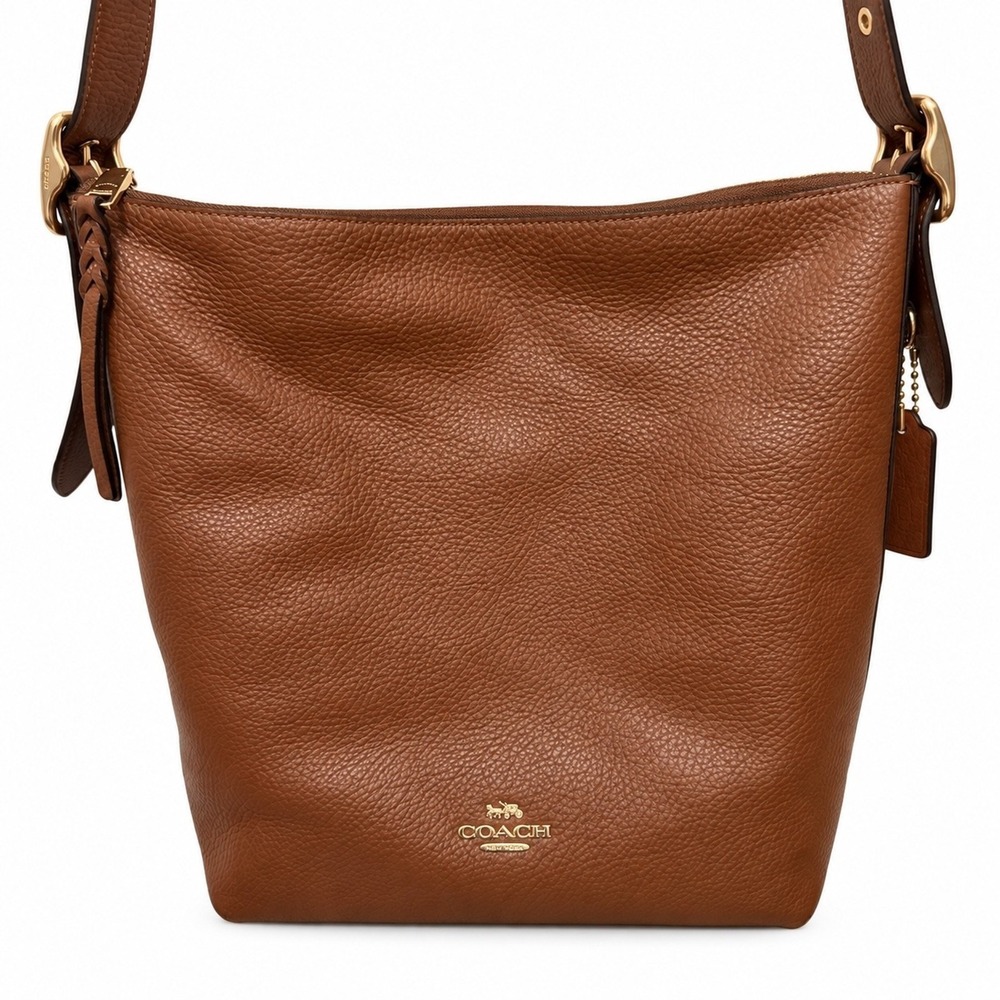 Coach Val Duffle Bag Women OS Brown Good Pebbled Leather Crossbody C2818